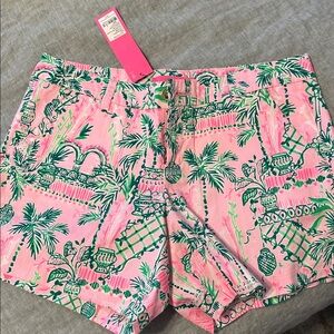Lilly Pulitzer Pink and Green Stretch Shorts